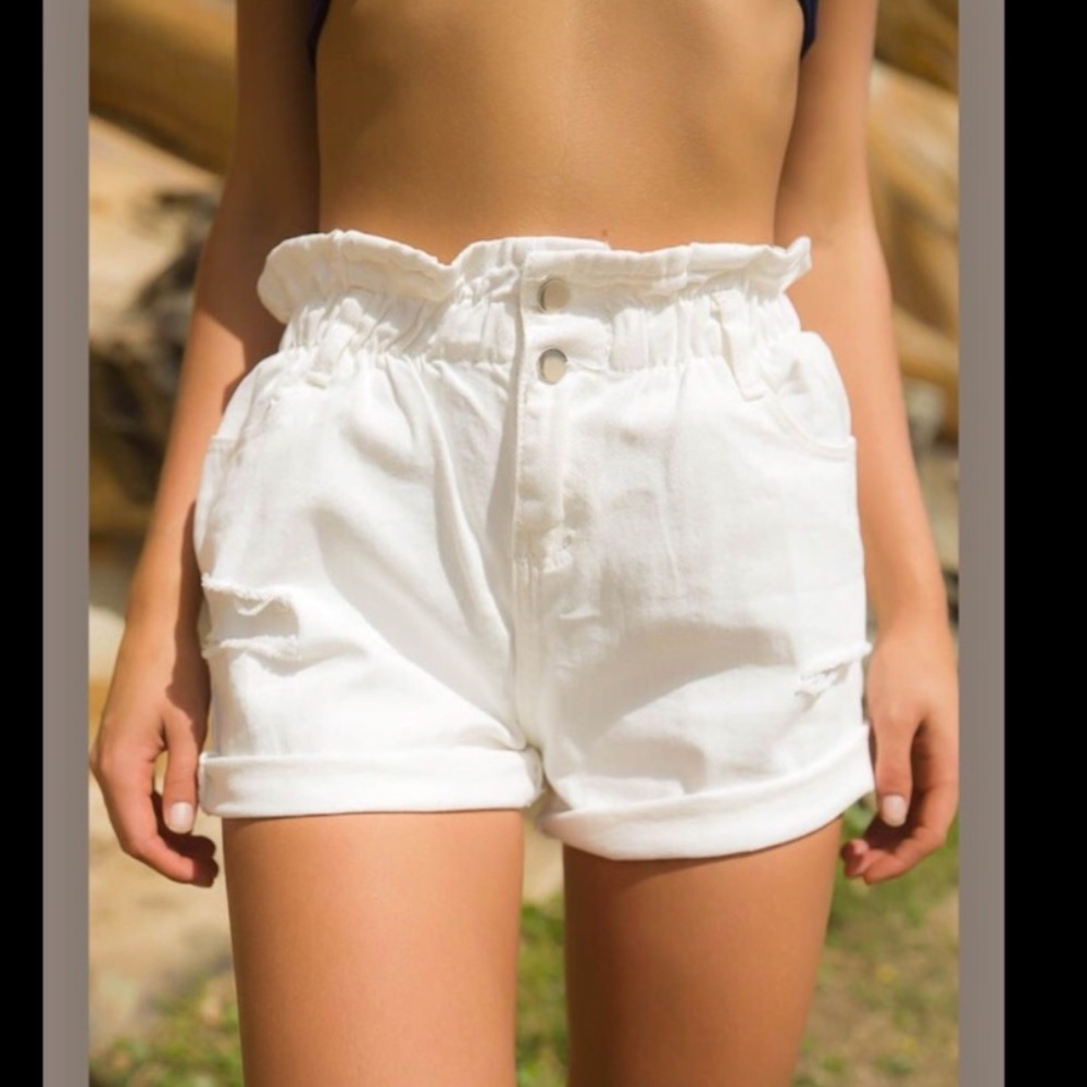 White Bloomingdale Shorts